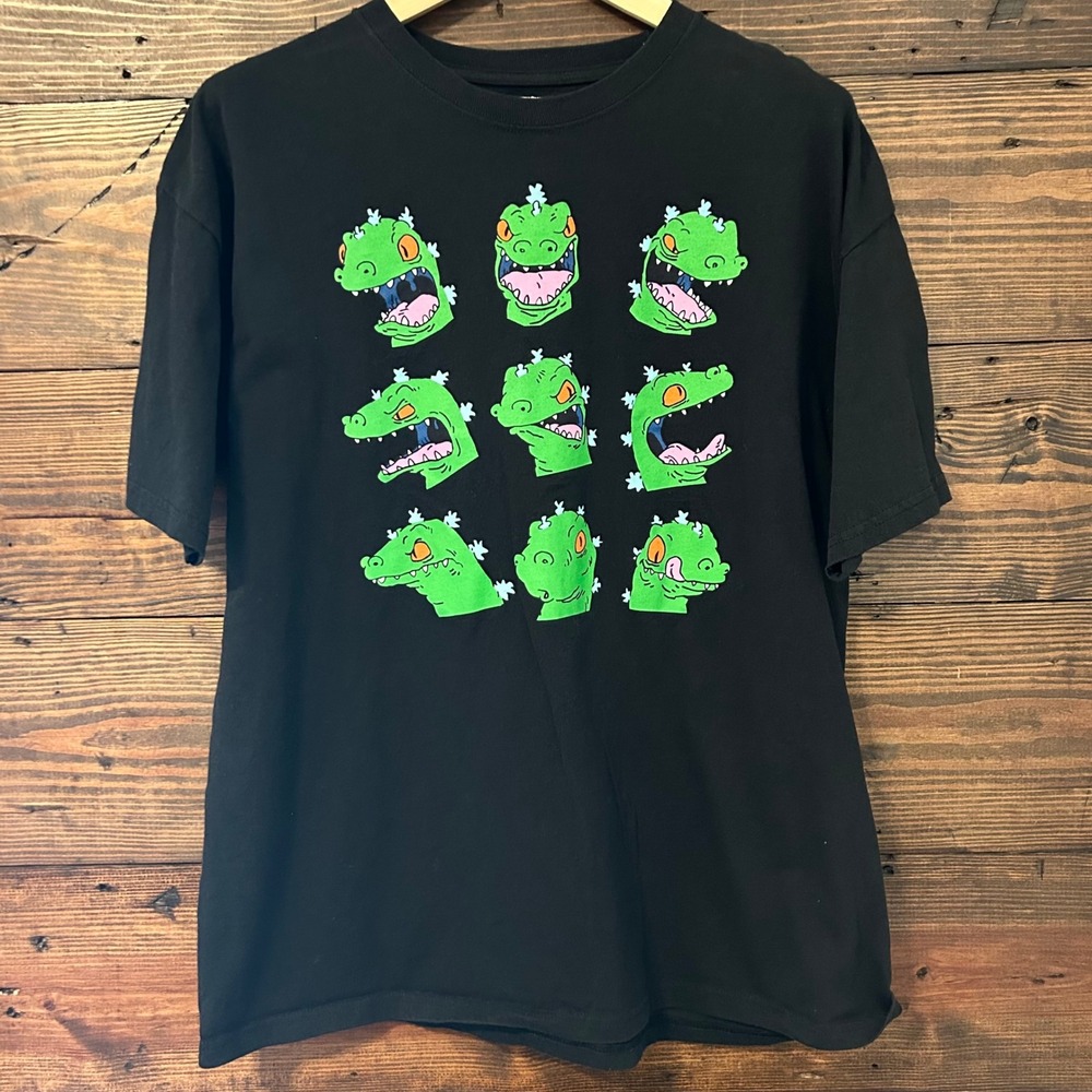 Nickelodeon Reptar T-Shirt Mens XL Black Rugrats 90s Graphic Tee Nostalgia Retro